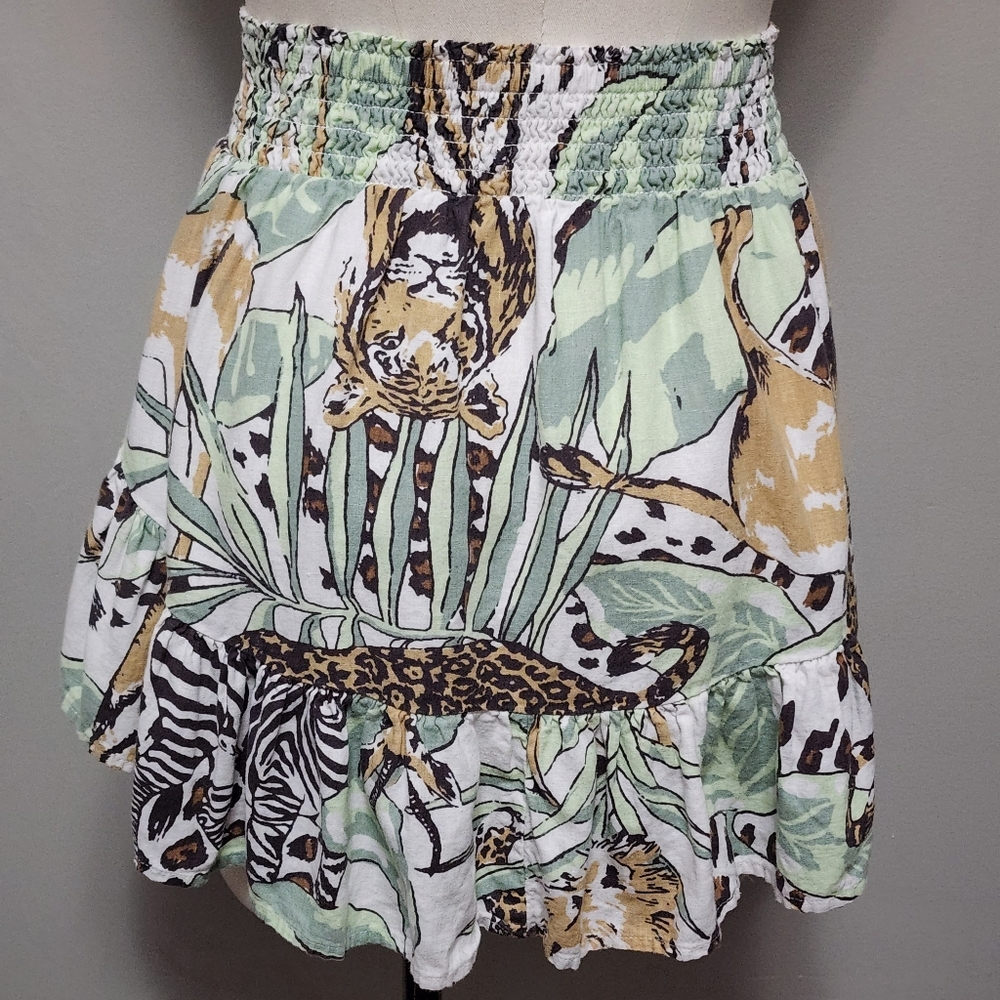 Aerie jungle print linen blend mini skirt size medium - Picture 6 of 10